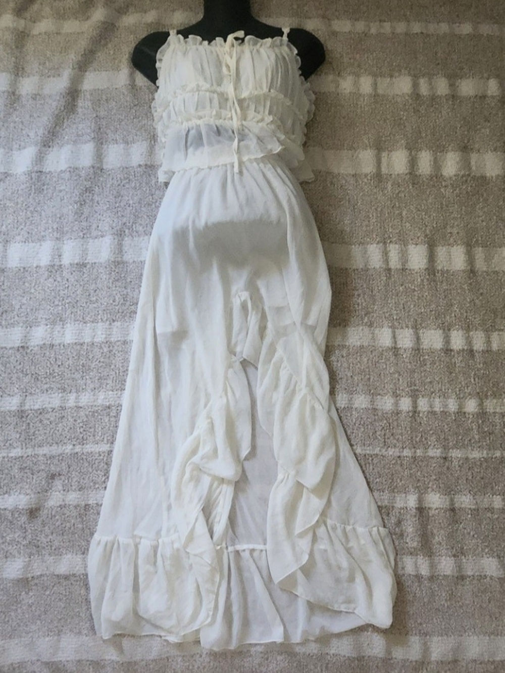 SHEIN White Ruffled Maxi Dress
